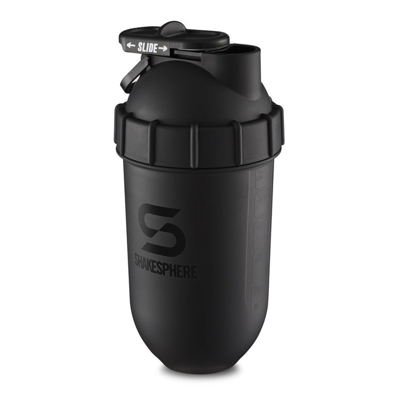 SHAKESPHERE Tumbler: Protein Shaker Bottle and Smoothie Cup, 24 oz - Bladeless Blender Cup Purees Raw Fruit with No Blending Ball - Drink Powder Mix Shake Mixer for Pre Workout, Gym (Matte Black) - Image 1