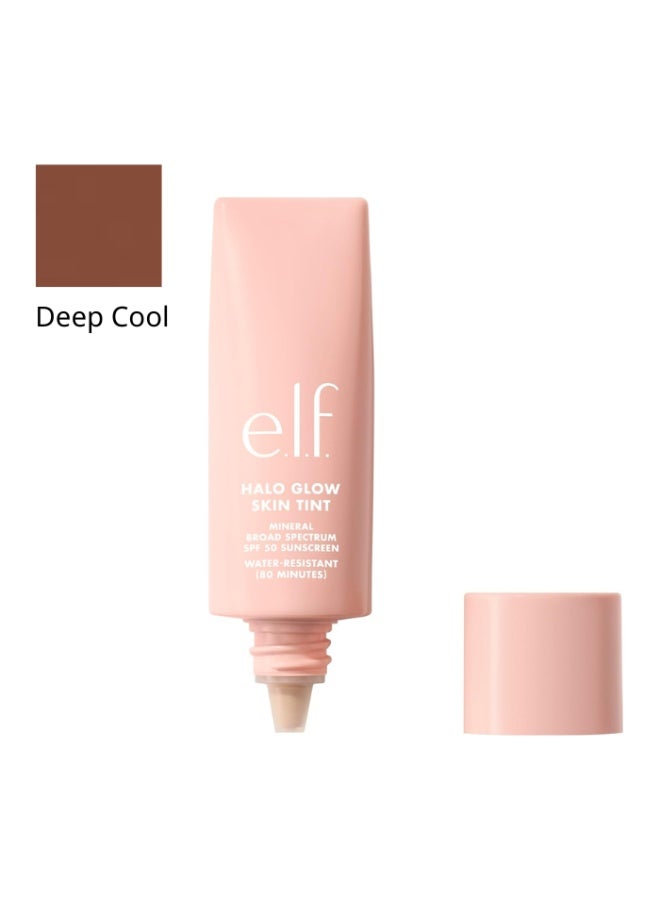 elf Halo Glow Skin Tint SPF 50, Tinted Moisturizer For Light, Creates A Natural Glow, Deep Cool - Image 1