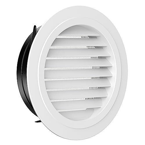 HG Power 8 Inch Soffit Vent,HG Power Round Vent Cover with Built-in Screen Mesh, ABS Louver Round Air Vent Ceiling Diffuser for Exhaust Fan, Bathroom, Office and Home HVAC Ventilation, 200mm, White - Image 1