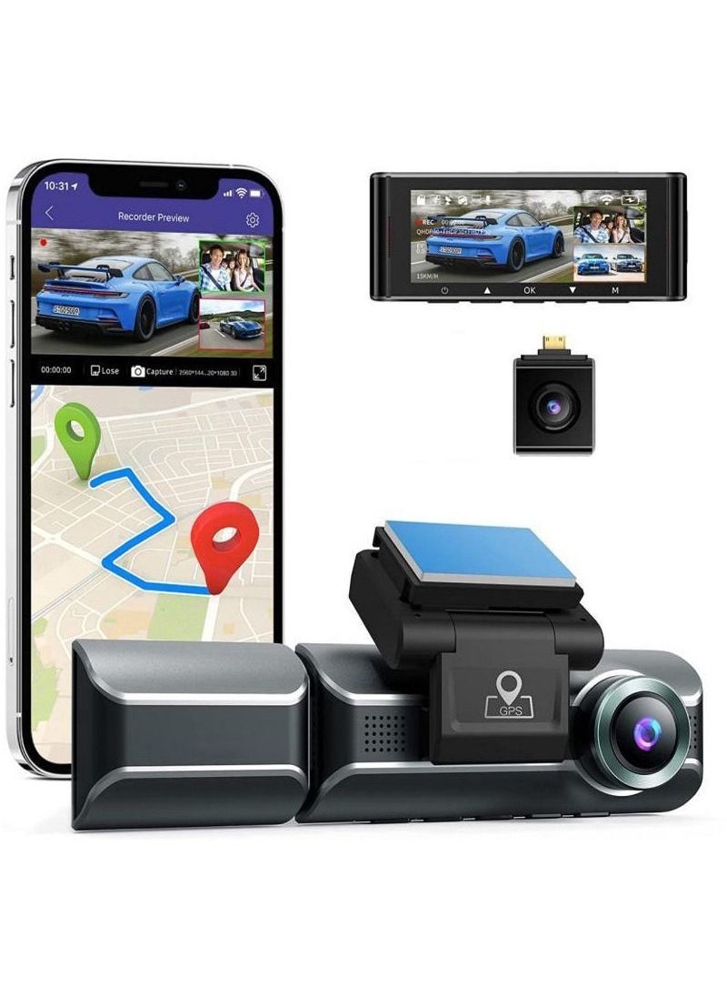 Generic - Jiekemi KM800 Smart Dash Cam 4K HD With Built-in WiFi & GPS WDR Function Gravity Sensor Super Night Vision Camera - Black - Image 1