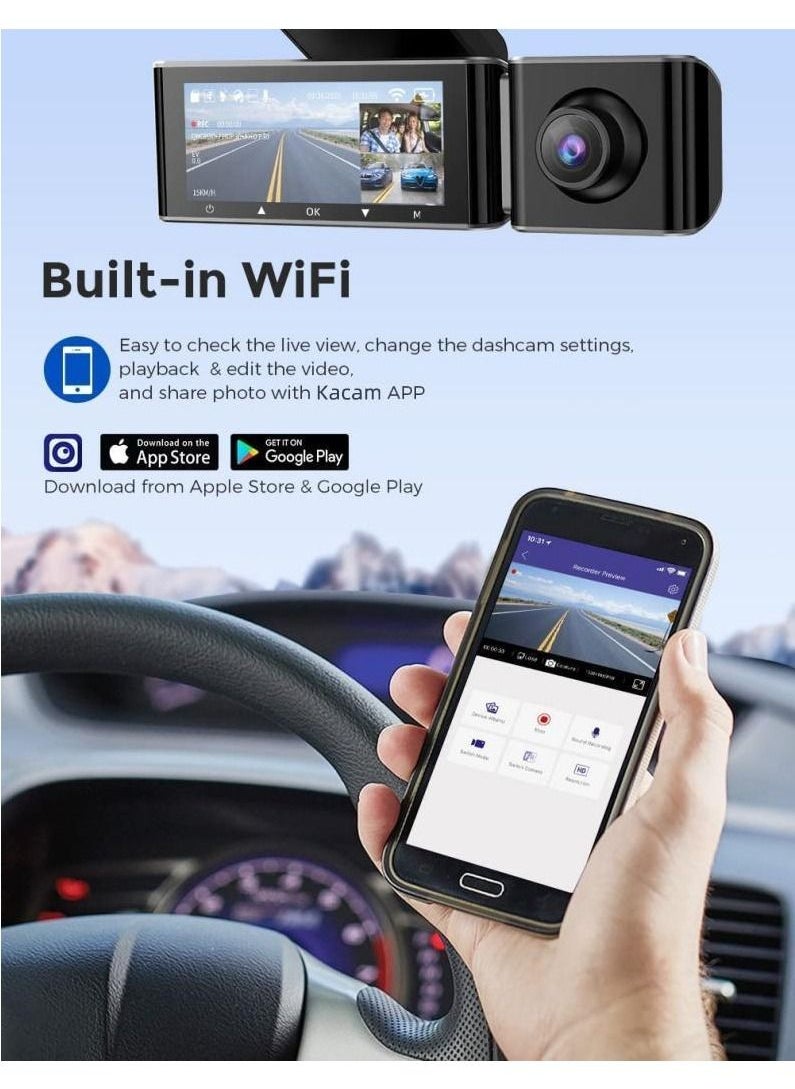 Generic - Jiekemi KM800 Smart Dash Cam 4K HD With Built-in WiFi & GPS WDR Function Gravity Sensor Super Night Vision Camera - Black - Image 1