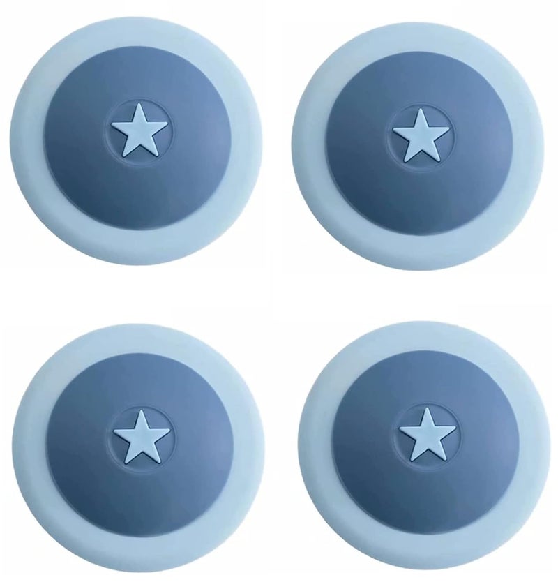 P Plus Fire Sink Stopper Silicone Bathtub StopperKitchen Sink Drain StrainerBathroom Drain Plug Drain StopperShower Drain Sink Cover with Hair Strainer Laundry Sink Drain StopperBlue Pack of 4 - Image 1