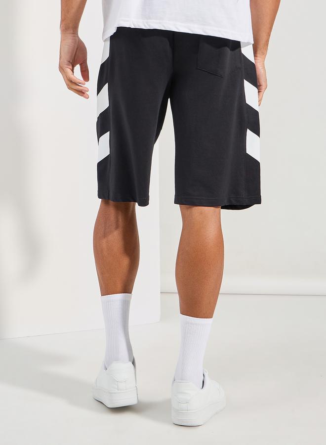 ستايلي شورت قطن تيري مخطط كبير الحجم - Image 4