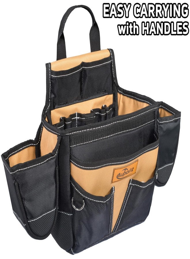 aupofit 42 Pockets 1680D Fabric Professional Tool Belt with Suspenders, Heavy Duty Detachable Adjustable Tool Belt Pouch for Technician/Carpenter/Framer/Construction/Roofing/Contractor/Electrician (Khaki) - Image 3