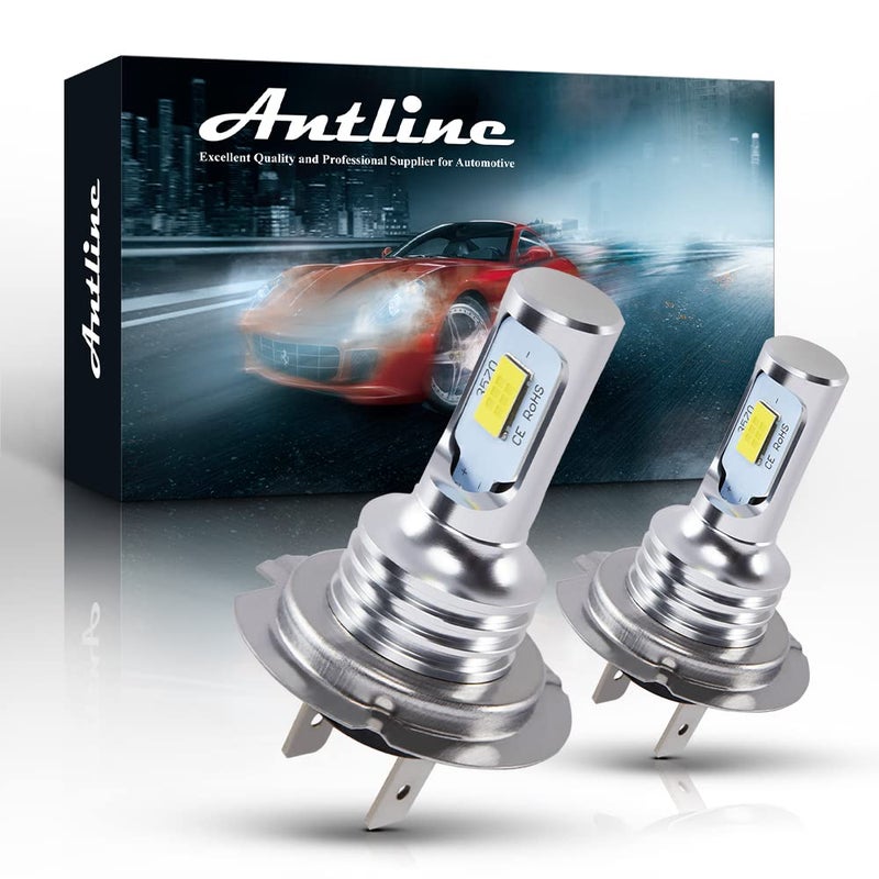 Antline Super Bright H7 H7LL LED Bulb 6000K White Version 3570 CSPChips LED Fog Lights DRL Replacement Pack of 2