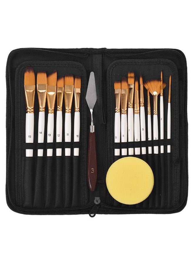 Pack Of 15 Artist Paint Brush Gold/White - Image 1