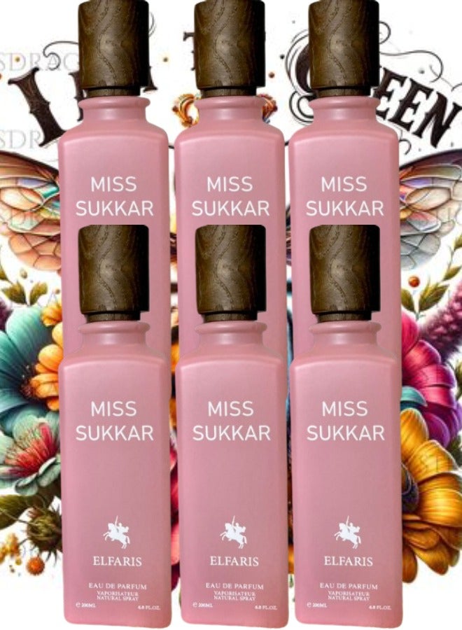 Fares 6 Pieces Miss Sukkar Elfaris EDP 200ML - Image 1