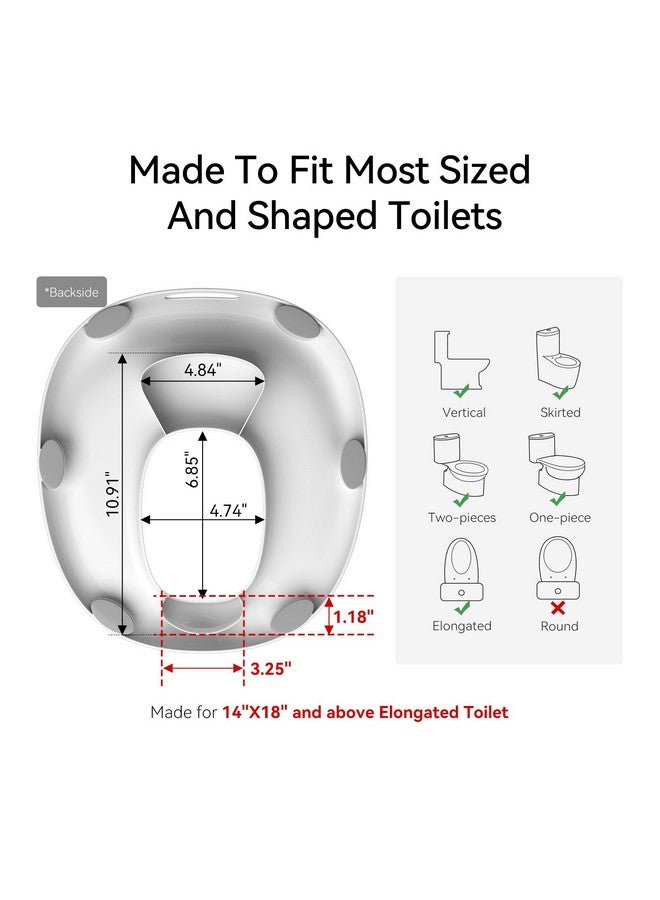 RT مقعد تدريب الحمام R&T للأولاد والبنات، يناسب المراحيض الطويلة، مطاط مضاد للانزلاق وحاجز رذاذ، سهل لتدريب الأطفال على استخدام الحمام، سهل التخزين - Image 5