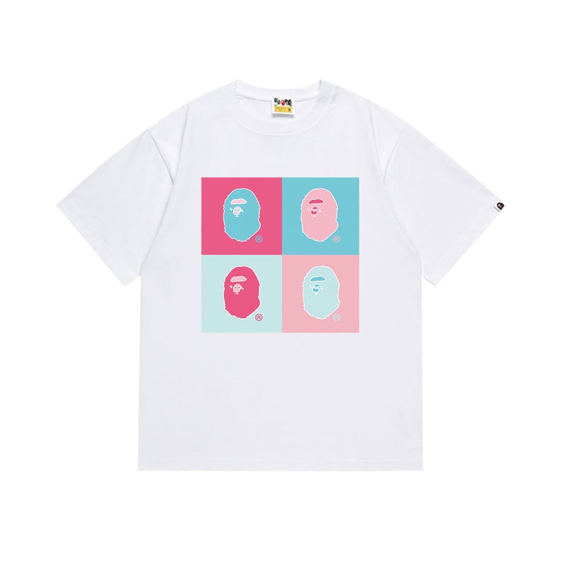 بايب تي شيرت رياضي قصير الأكمام مموه مشترك بين BAPE وميامي الدولي للجنسين - موضة الشارع العصرية - Image 1
