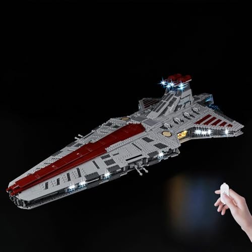 BrickSoul Light Up Kit Compatible with Lego Venator Class Republic Attack Cruiser 75367 Building Set Upgrade Wired Dimmable Lighting Accessories for Star Wars Set Not Included 75367 Model - Image 1