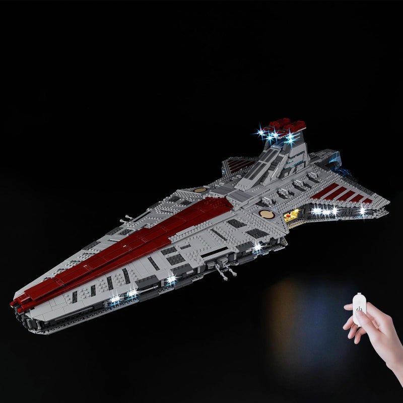 BrickSoul Light Up Kit Compatible with Lego Venator Class Republic Attack Cruiser 75367 Building Set Upgrade Wired Dimmable Lighting Accessories for Star Wars Set Not Included 75367 Model - Image 3