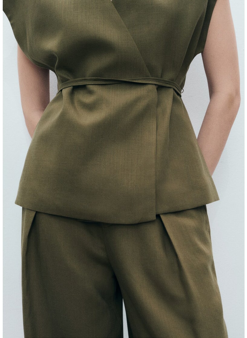MANGO Bow Detailed Wrap Top  - Image 3