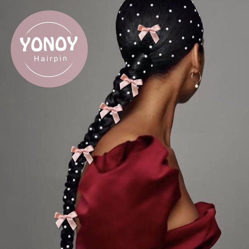 YONOY 60Pcs Mini Cute Bow Hair Clips for Women Girls,Small Hair Clips Solid Color Hair Ribbon Alligator Clips Barrettes Pins Metal Y2kHair Accessories - Image 4