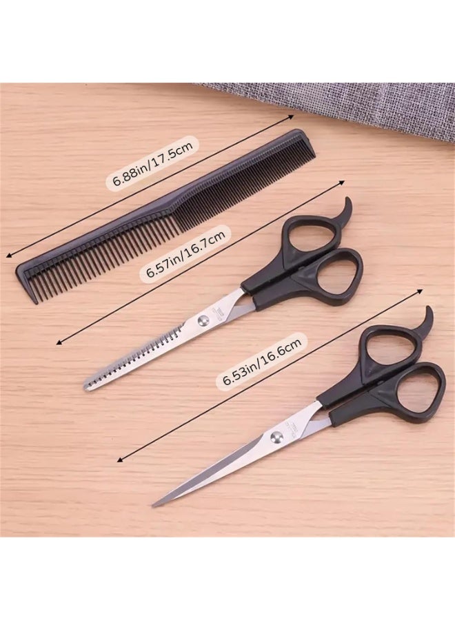 مجموعة قص الشعر الاحترافية مكونة من مقصين ومشط واحد ، مقص شعر احترافي للحلاقين ومقص تخفيف الشعر بشفرات حادة لمصففي الشعر للنساء والرجال والأطفال قم بزيارة متجر لوازم - Image 2
