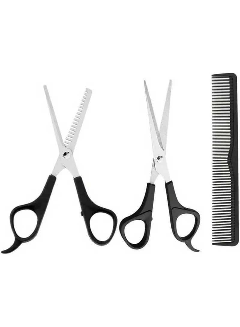 مجموعة قص الشعر الاحترافية مكونة من مقصين ومشط واحد ، مقص شعر احترافي للحلاقين ومقص تخفيف الشعر بشفرات حادة لمصففي الشعر للنساء والرجال والأطفال قم بزيارة متجر لوازم - Image 4
