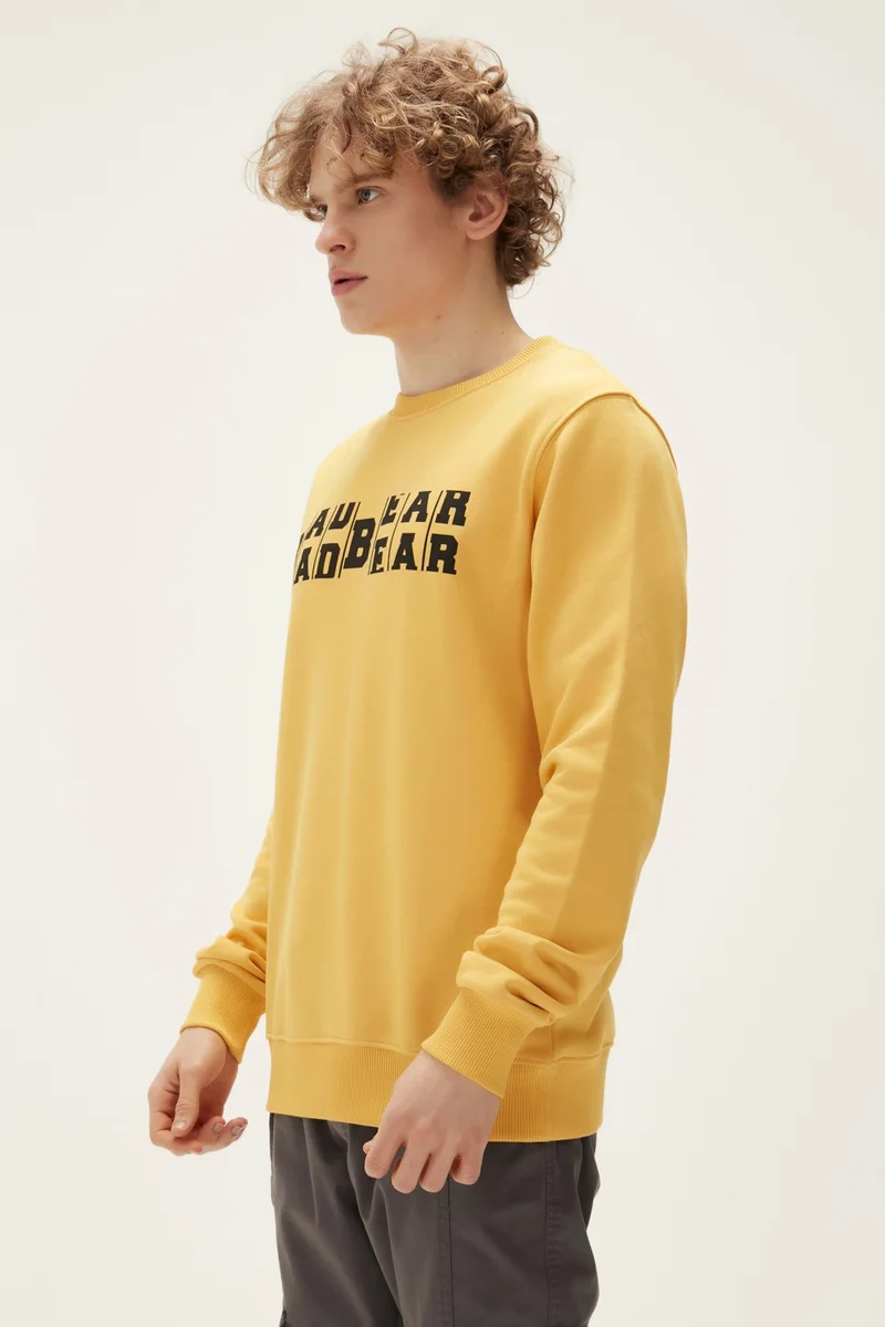 Bad Bear Counter Men's Yellow Printed Sweatshirt