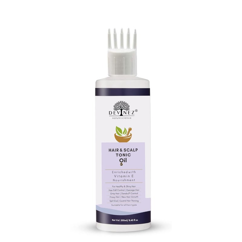 Devinez Hair Scalp Tonic Oil 250ml Enriched with Vitamin E Nourishment For Healthy Shiny Hair - Image 1