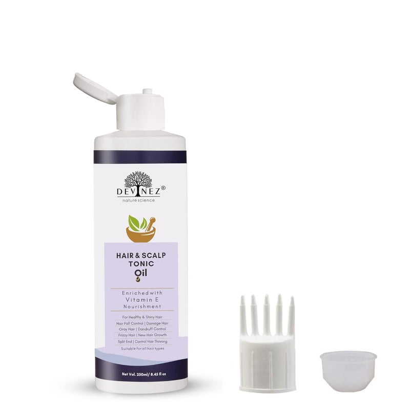 Devinez Hair Scalp Tonic Oil 250ml Enriched with Vitamin E Nourishment For Healthy Shiny Hair - Image 2