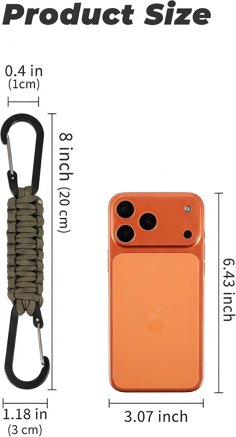 DDOUT Paracord Keychain D-Carabiner Clip - Image 1