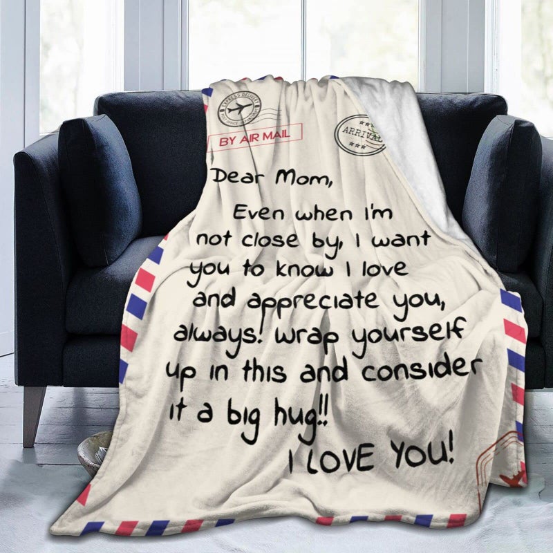 Menghao Throw Blankets Anniversary Birthday Gift for Mom from Daughter Son  Dear Mom Blanket for Mother's Day  Super Soft Flannel Throw Blankets for Christmas Valentines Day for Bed Couch(50x60) - Image 2