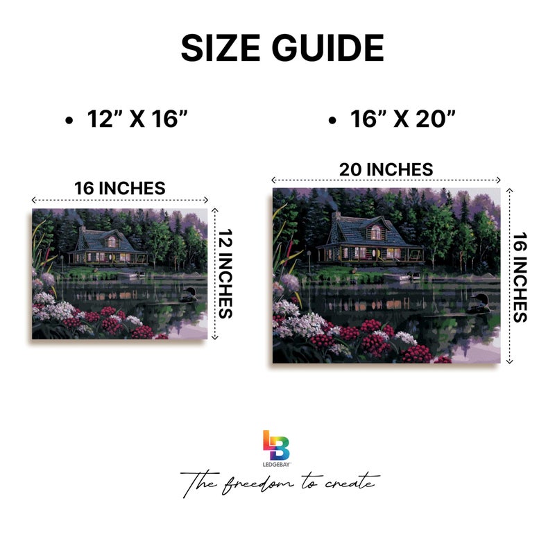 Ledgebay DIY Paint by Numbers Kit for Adults Framed Canvas Beginner to Advanced Paint by Numbers Kit Kits Include Acrylic Paint Set Brushes Tabletop Easel (Still Waters 16" x 20" Framed) - Image 5