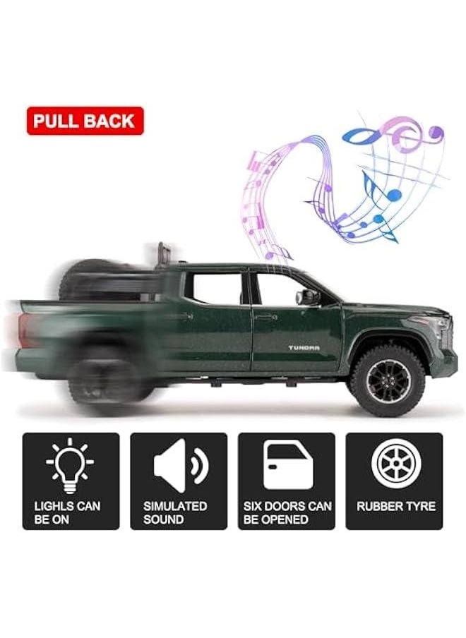 Generic - 1:24 Tundra Off-Road Pickup Car Model, Pull Back Diecast Truck Toy with Sounds＆Lights for Kids Boys Girls and Adults, Gift Green. - Image 1