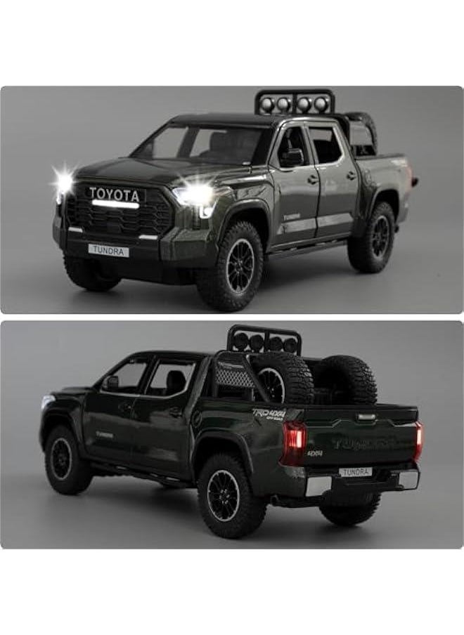 Generic - 1:24 Tundra Off-Road Pickup Car Model, Pull Back Diecast Truck Toy with Sounds＆Lights for Kids Boys Girls and Adults, Gift Green. - Image 1