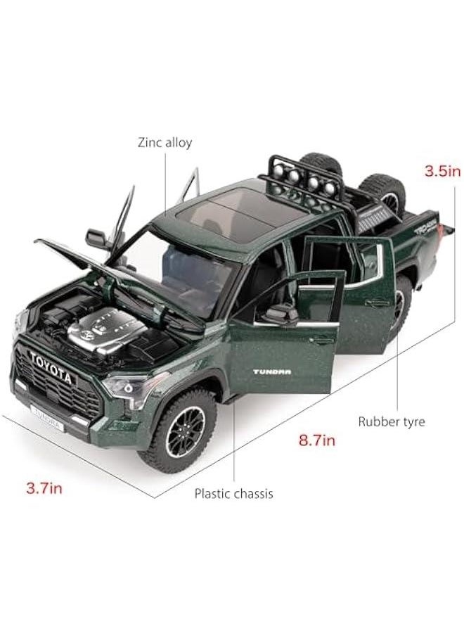 Generic - 1:24 Tundra Off-Road Pickup Car Model, Pull Back Diecast Truck Toy with Sounds＆Lights for Kids Boys Girls and Adults, Gift Green. - Image 1