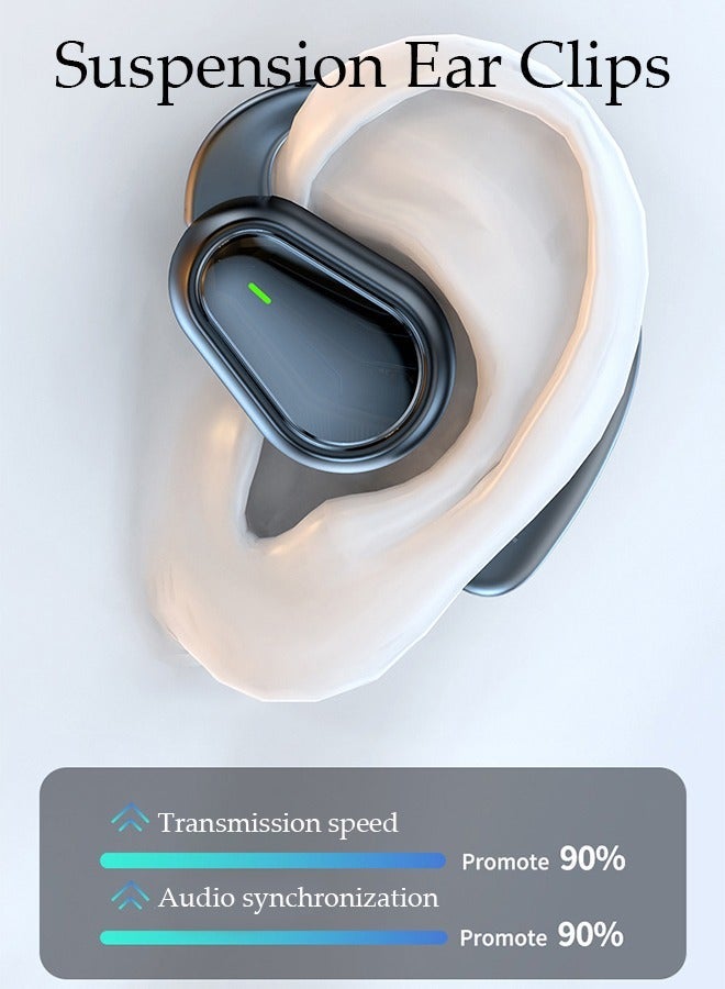 DUNISO Wireless Headphones Bluetooth Ear Clip Noise-cancelling Earphones with Wireless Charging Case Digital Display Touch Control Bluetooth 5.3 Waterproof for Running Sport Gym - Image 5