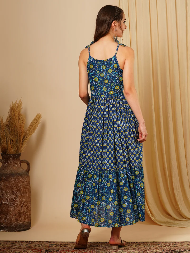 globus Women Floral Printed Maxi Ethnic Dresses