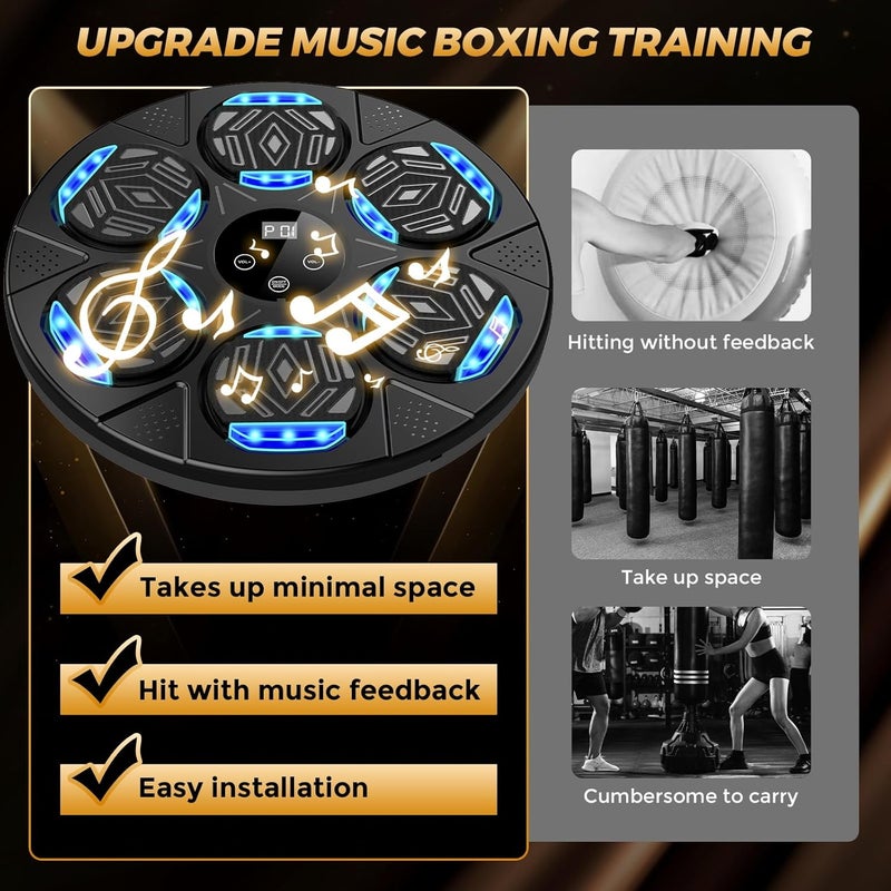 LOLBOX Music Boxing Machine, Boxing Wall Mount Machine for Kids Adult, Bluetooth Smart Boxing Traineing Machine with Boxing Gloves, Boxing Workout Equipment Target for Home, Office, Gym (Upgrade) - Image 3