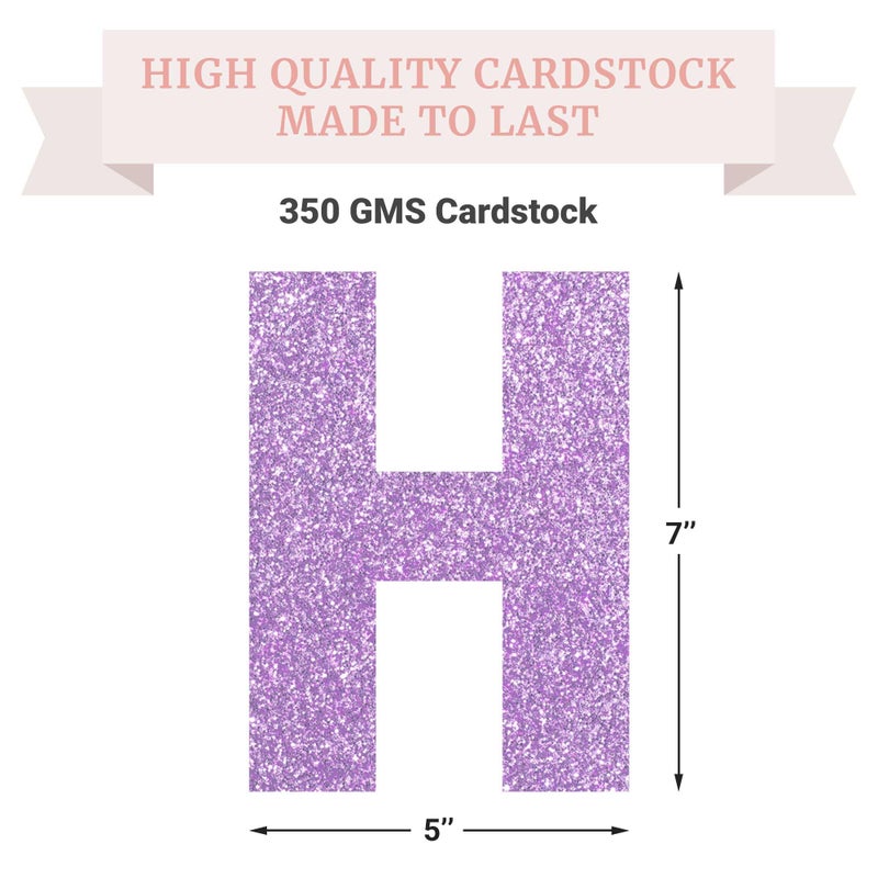Perfect Occasion Pre-strung Happy Birthday Banner - No DIY - Purple Glitter Happy Birthday Party Banner for Girls & Women - Pre-strung on 8ft Strands - Light Pastel Purple Bday Party Decorations. Did We Mention No DIY - Image 5