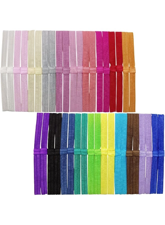 Arlai Arlai Pack of 40 Interchangeable Elastic Headbands Baby Girl Headbands 20 Colors DIY Accessories for Flower Or Bows Headband  - Image 1