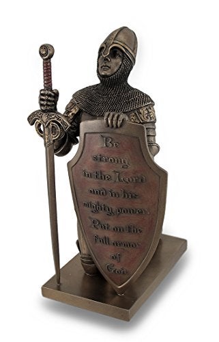Veronese Design Templar Knight Be Strong in The Lord Bronze Finish Statue - Image 1