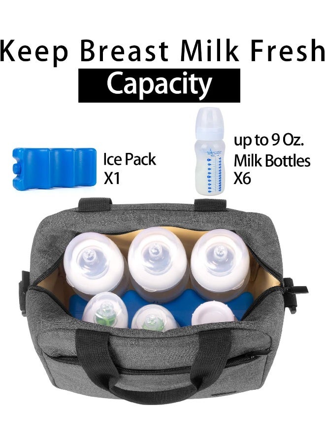 Teamoy Breastmilk Cooler Bag with Ice Pack, Travel Baby Bottle Carrier Tote Bag Fits Up to 6 Large 9 Ounce Bottles - Image 2