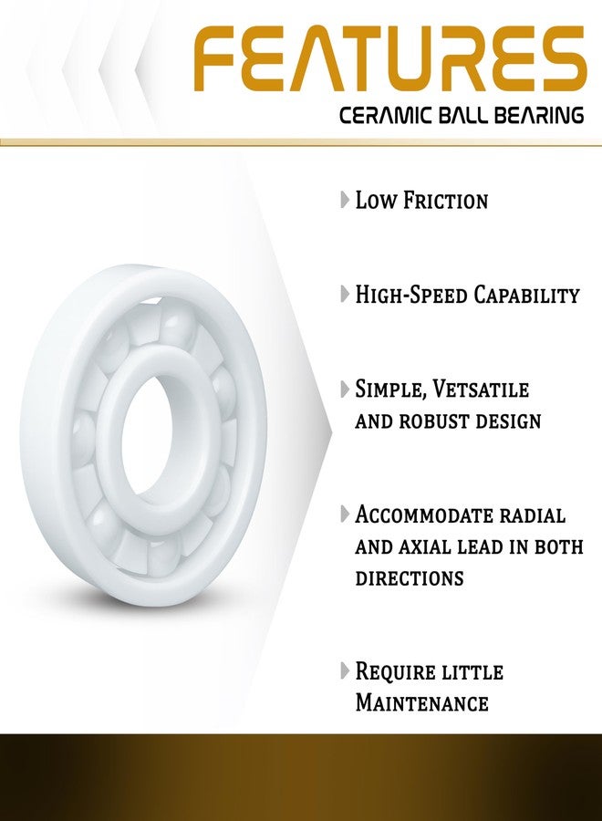 JASPO UltraSpin Full Ceramic Bearing, ABEC-9 Precision 8×22×7 mm, Ultra-Smooth, High-Speed Performance, Ideal for Inline-Roller Skates-Speed Skates-Skateboards - White - 9g Lightweight (Pack Of 4pc) - Image 5