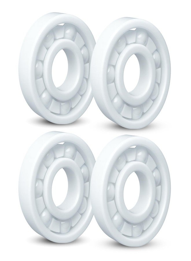 JASPO UltraSpin Full Ceramic Bearing, ABEC-9 Precision 8×22×7 mm, Ultra-Smooth, High-Speed Performance, Ideal for Inline-Roller Skates-Speed Skates-Skateboards - White - 9g Lightweight (Pack Of 4pc) - Image 1