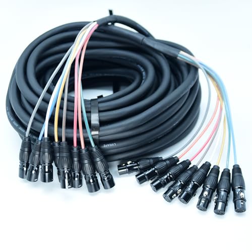 Arklove DMX Cable 50ft Snake Cables Audio Balanced Patch XLR to XLR 8 Channel Connector Digital Splitter Microphones Stage & Studio Recording Studio Equipment Profesional Live Cable - Image 1