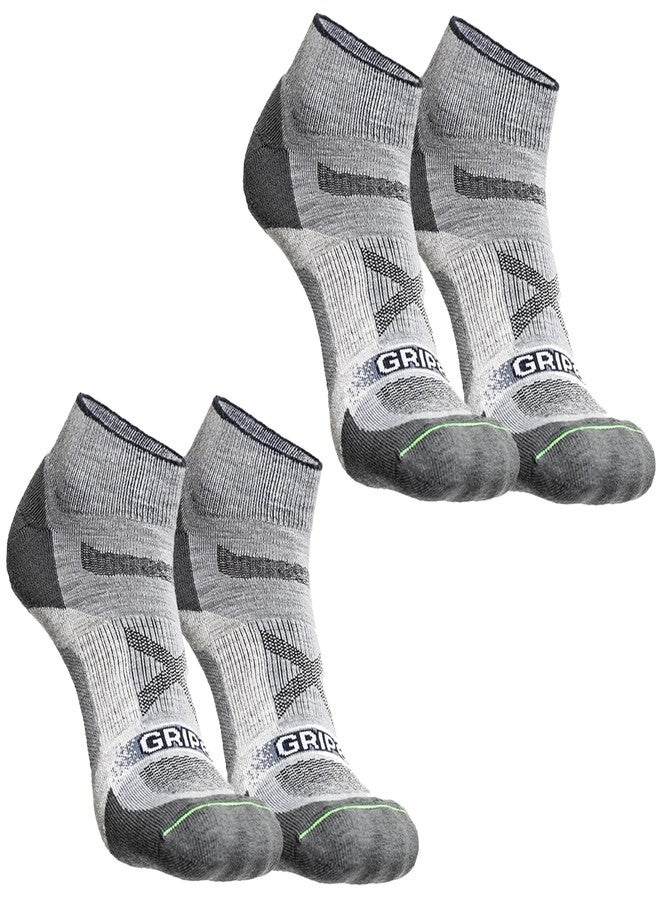 GRIP6 Wool Ankle Socks - Pack of 2 Small Merino Wool Socks Made in the USA - Lightweight Wool Hiking Socks - Warm Ankle Socks for Men and Women - Cold Weather Gear (Approach Grey) - Image 1