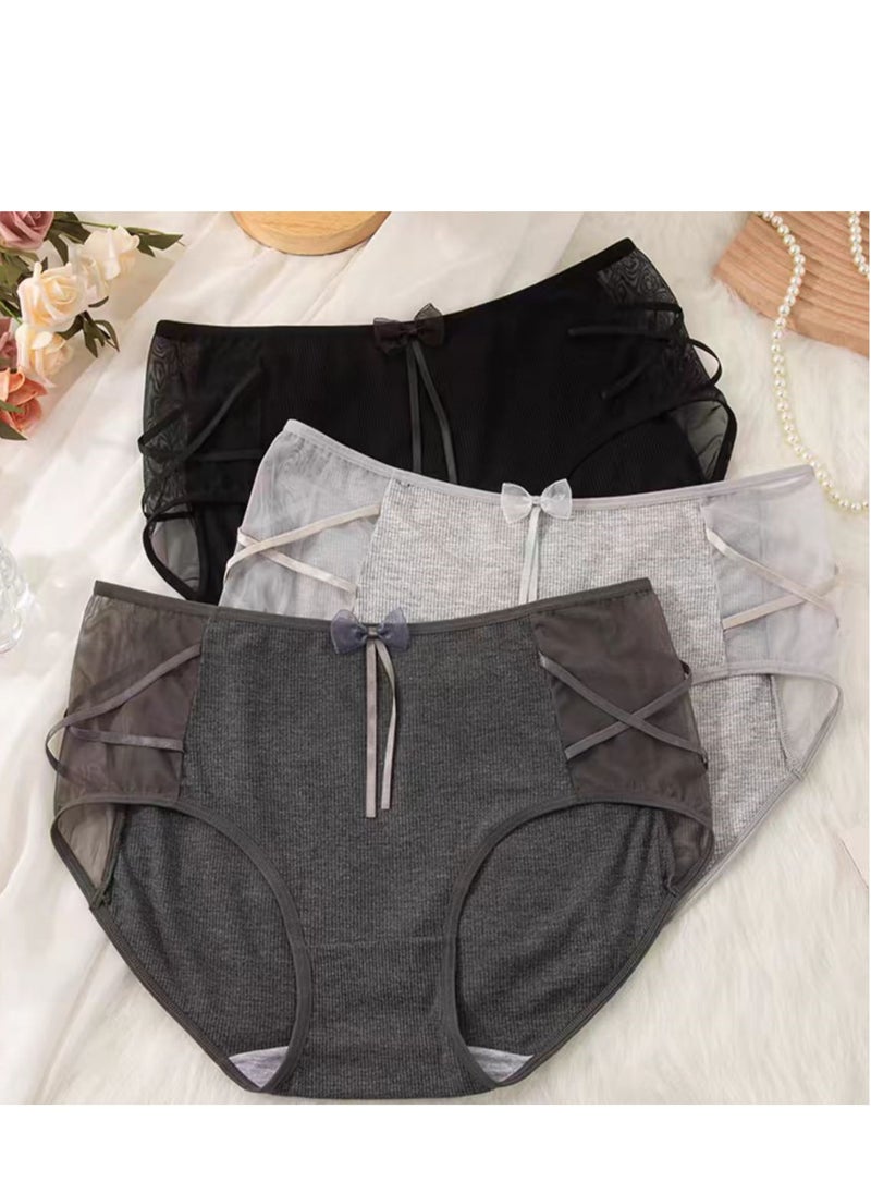 Generic 70-120kg Free size Womens Underwear Cotton Bikini Panties High Cut Lace Panty Stretch Hipster Underpants Ladies Briefs  - Image 1
