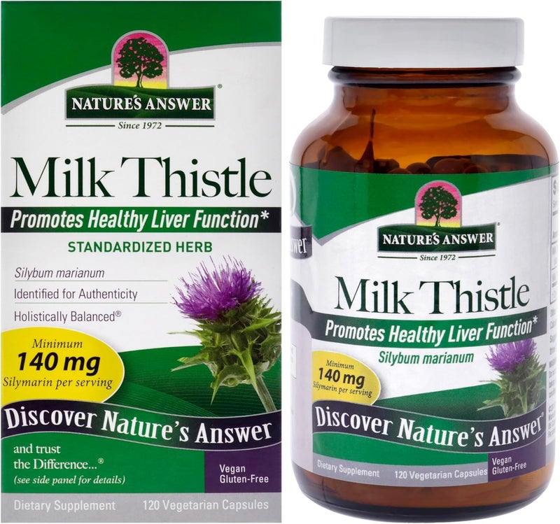 Nature's Answer Milk Thistle Seed Standardized Vegetarian Capsules, 120 Count - Image 1