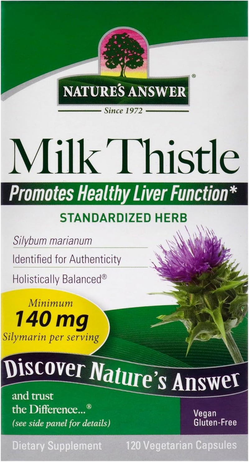 Nature's Answer Milk Thistle Seed Standardized Vegetarian Capsules, 120 Count - Image 2