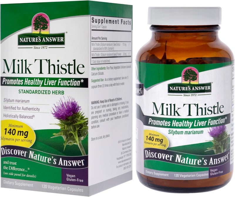 Nature's Answer Milk Thistle Seed Standardized Vegetarian Capsules, 120 Count - Image 5