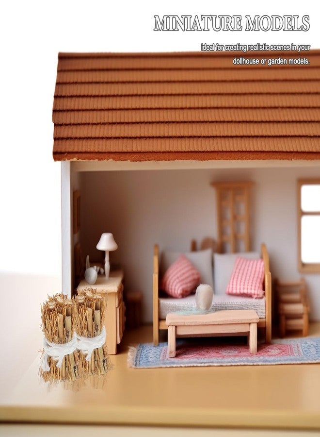 VICASKY 6pcs Mini Haystacks Faux Hay Bales for DIY Craft Decorations Realistic Miniature Hay Bales for Dollhouse Sand Decor Nativity Scene - Image 3