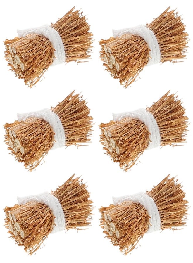 VICASKY 6pcs Mini Haystacks Faux Hay Bales for DIY Craft Decorations Realistic Miniature Hay Bales for Dollhouse Sand Decor Nativity Scene - Image 1