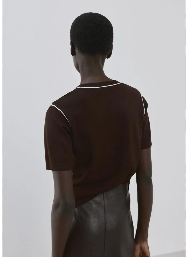 مانجو Fine knit sweater with contrasting stripes