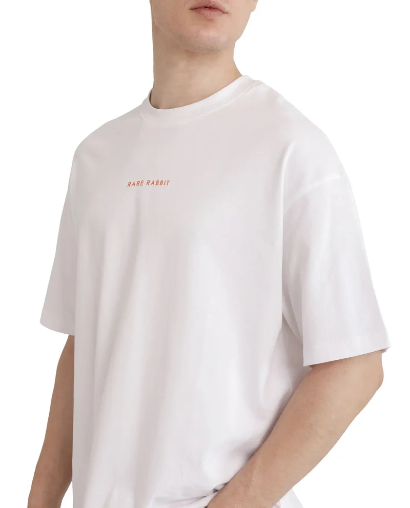 Rare Rabbit Men's Typography Back Print Oversized T-Shirt