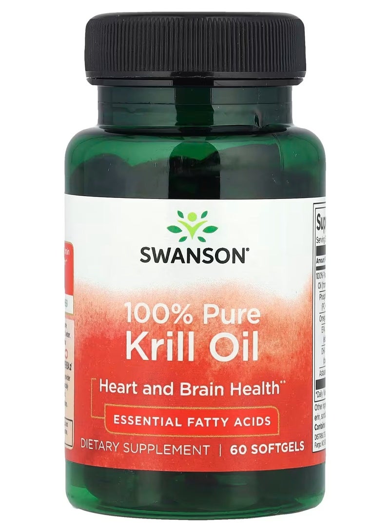 سوانسون، زيت الكريل النقي 100%، 60 كبسولة هلامية