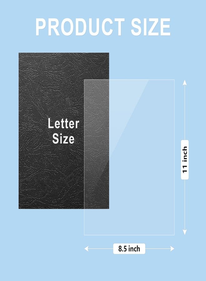 HOUYEE 100 Pack Binding Covers and Backs Set, 8.5x11 Inches, Including 50 Pcs 5 Mil Clear PVC Binding Covers, 50 Pcs 12 Mil Black Paper Leather Textured Binding Covers, Letter Size - Image 2