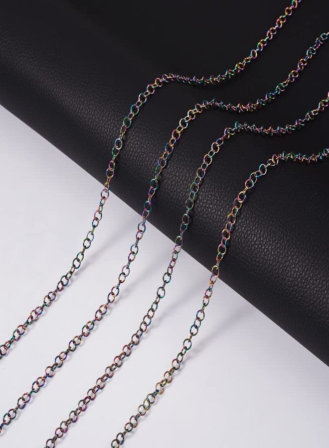 KISSITTY 5m Rainbow 304 Stainless Steel Rolo Chains Belcher Chain Colorful Link Jewelry Chains 5x5x0.9mm for Necklaces Bracelets Anklets Jewelry Making with Spool - Image 5
